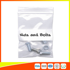 China Klare LDPE-Zipdichtungs-Verpackungs-Plastiktaschen mit weißer Platte für Nüsse - und - Bolzen Verpacken fournisseur