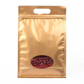 China Goldfarbstehen öko--friemdly Plastikreißverschluss-Tasche oben wasserdichte Taschen mit Reißverschluss fournisseur